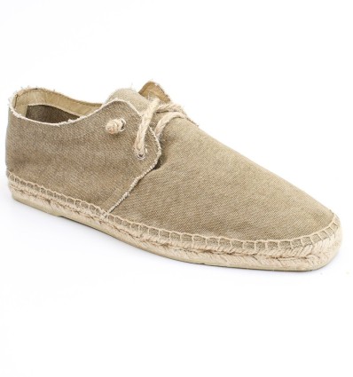 Espadrilles kaki à lacets
