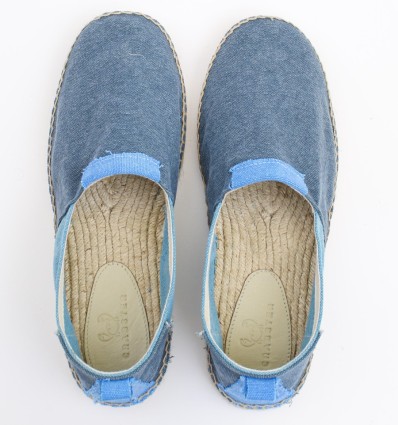 Espadrilles bleu denim et bleu clair