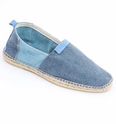 Espadrilles bleu denim et bleu clair