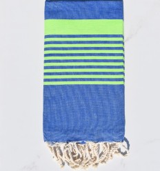 Fouta arthur bleu rayures vert fluo