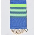Fouta arthur bleu rayures vert fluo