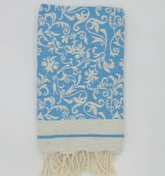 Fouta Victoria bleu roi clair 2