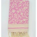 Fouta Fleur de Lys rose persan