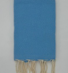 Fouta nid d'abeille unie bleu roi