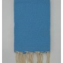 Fouta nid d'abeille unie bleu roi
