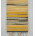 Fouta arabesque jaune et bleu