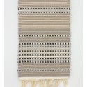 Fouta arabesque taupe avec rayures
