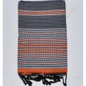 Fouta arabesque orange et gris