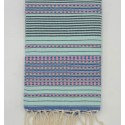 Fouta arabesque azurin avec rayures