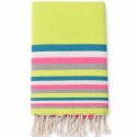 Fouta Miami couleur lime - Fouta lime à Rayures Multicolores