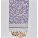 Fouta Jacquard parme Motifs Floraux – Élégante & Absorbante