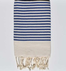 fouta nid d'abeille zebre bleu foncé