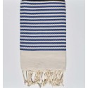 fouta nid d'abeille zebre bleu