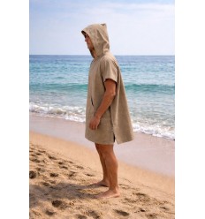 Poncho de plage beige foncé 2