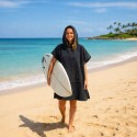 Poncho de plage gris noir
