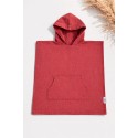 Poncho de plage enfant rouge bordeaux