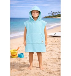Poncho de plage bleu azur 2