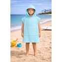 Poncho de plage bleu azur