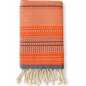 Jeté arabesque orange à rayures