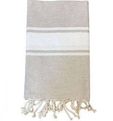 Fouta classique beige lin clair