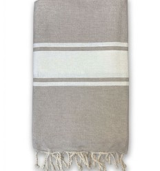 Fouta classique beige gris