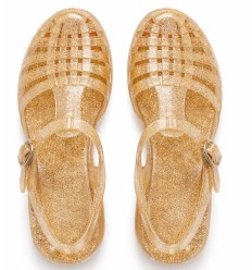 Sandales pailletées or 2