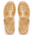 Sandales pailletées or