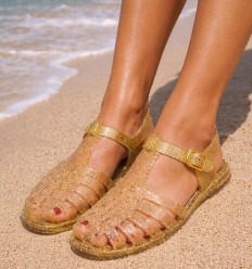 Sandales pailletées or