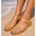 Sandales pailletées or