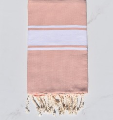 toalha de praia plana nangaille rosa banda branca