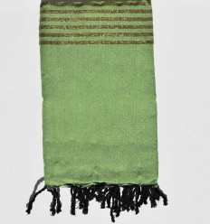 Jeté vert printemps à lurex doré 150x250 cm