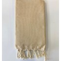 Fouta nid d'abeille unie beige