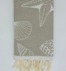 Fouta Fidji taupe gris 2