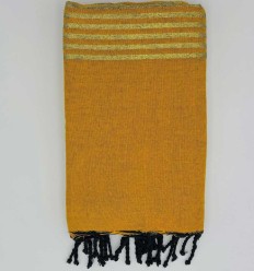 Jeté jaune safran à lurex doré 150x250 cm