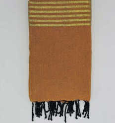 Jeté jaune terre de feu à lurex doré 150x250 cm