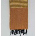 Jeté jaune terre de feu à lurex doré 150x250 cm