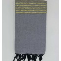 Jeté gris platine à lurex doré 150x250 cm