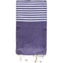 Jeté violet avec rayures - FOUTA TUNISIA