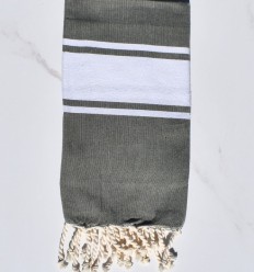 Fouta enfant vert kaki foncé