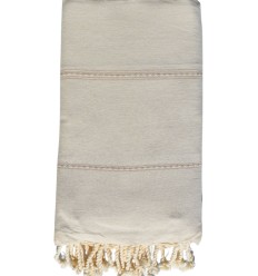 Jeté écru avec rayures beige