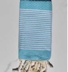 Lot de 10 serviettes de table bleu turquoise