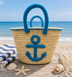 Panier artisanal motif ancre 2