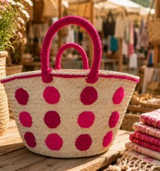 Panier artisanal à pois 2