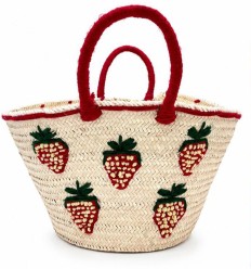 Panier artisanal motif fraises