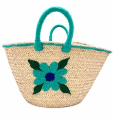 Panier artisanal motif fleur