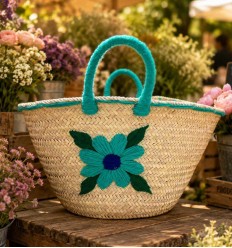 Panier artisanal motif fleur 2