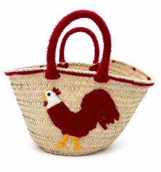 Panier artisanal motif poule