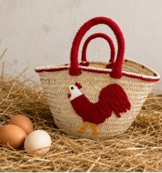 Panier artisanal motif poule 2
