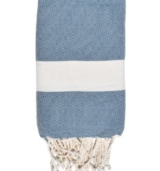 Fouta Diamant bleu vintage