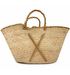 Panier artisanal naturel tressé main